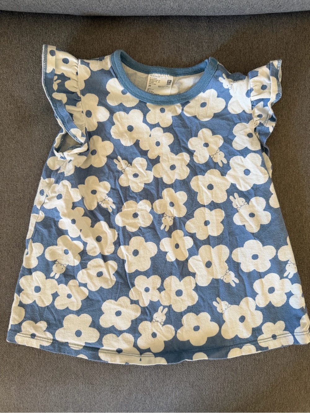 Uniqlo Kids Miffy Floral Ruffle Sleeve Tee